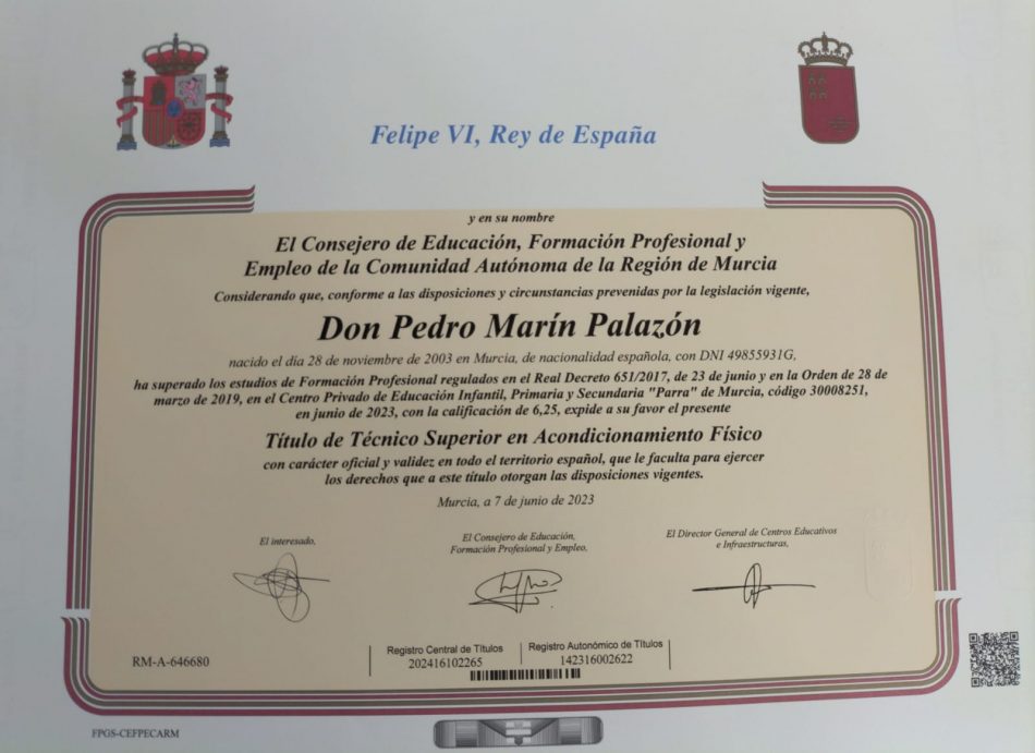 Técnico Superior en Acondicionamiento Físico