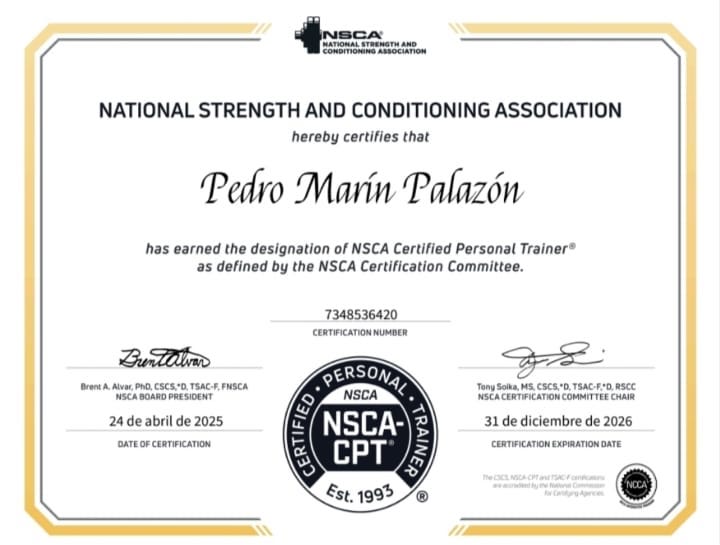 Entrenador Personal Certificado por la NSCA